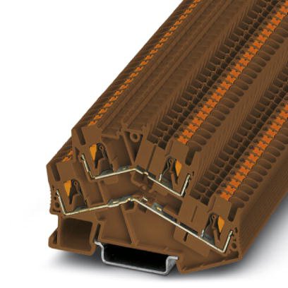 Phoenix Contact Multi-Level - Desk Design Terminal Block; PTTBS 2.5 BN ; 20A; 300V; 2-Level; #24 - #12; Push-In Connection; Brown